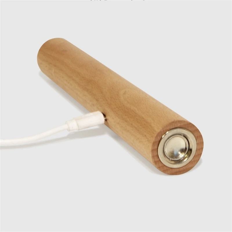 applique murale magnétique rotative en bois avec chargement usb et gradation tactile - vue 6 sur 7
