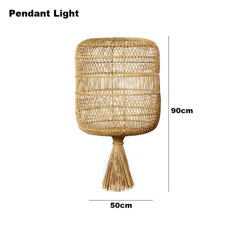 Lampadaire en rotin style Vintage nostalgique Simple - vue 15 sur 16