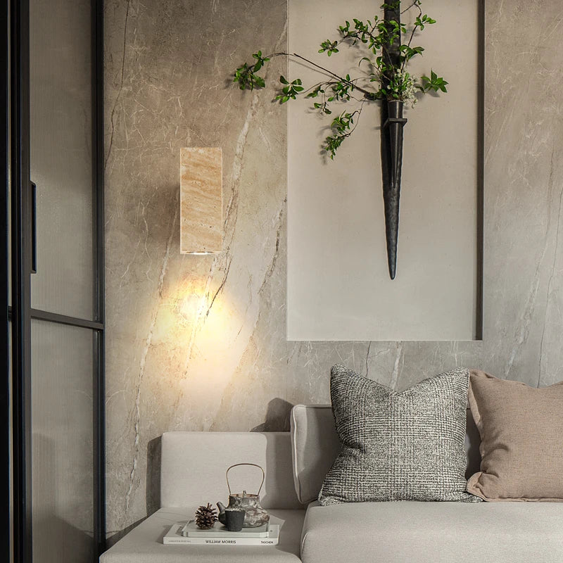 Natural Stone Wall Lamp, Retro Art, LW Decorative Lamp, Living Room, Bedroom, Corridor, Staircase Lighting - vue 3 sur 8