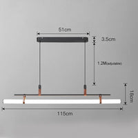 Lustre minimaliste bande led style tube lustre luminaire