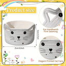 Bohemian Cat Face Woven Cotton Fabric Storage Baskets, Versatile Organizer For Bedroom Living Room Office Desk Sundries Sorting