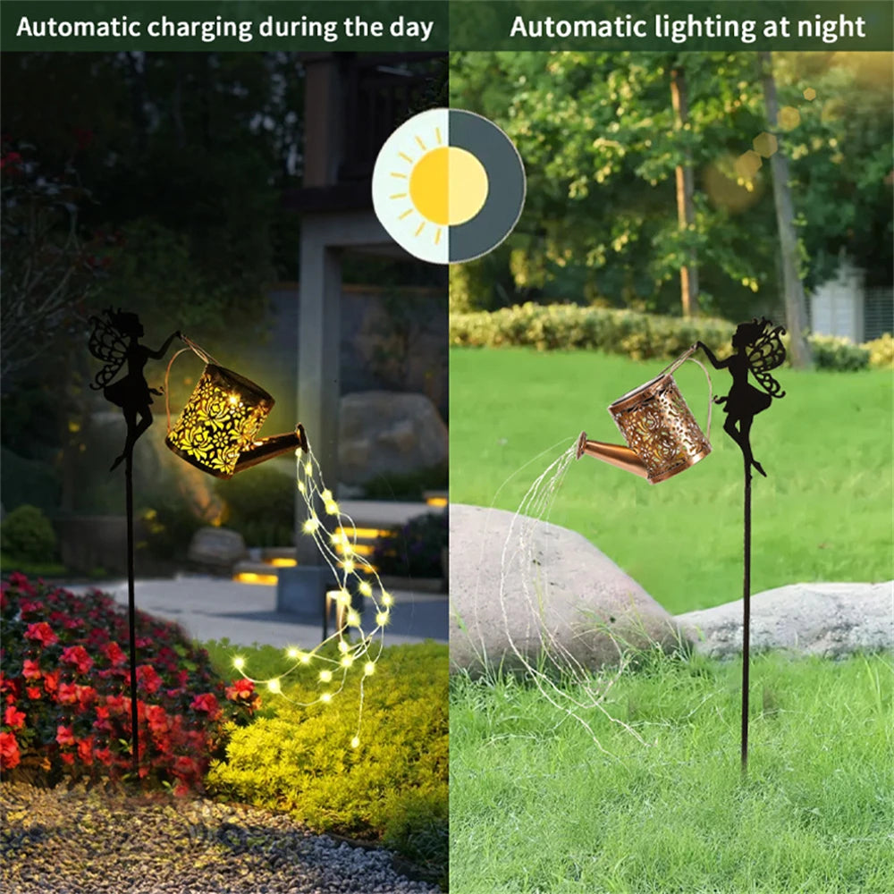 arrosoir solaire en métal pour décoration extérieure de jardin - vue 6 sur 10