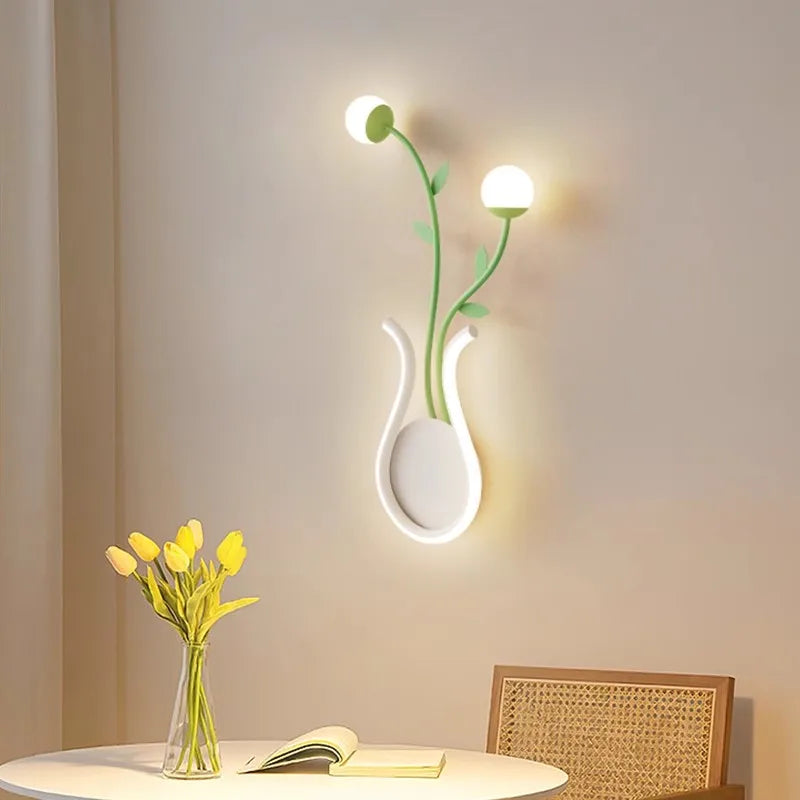 Applique murale LED en forme de plante verte