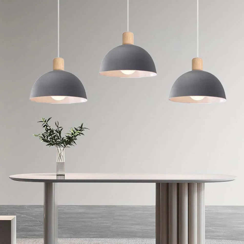 lustre nordique led en bois pour décoration maison - vue 5 sur 13