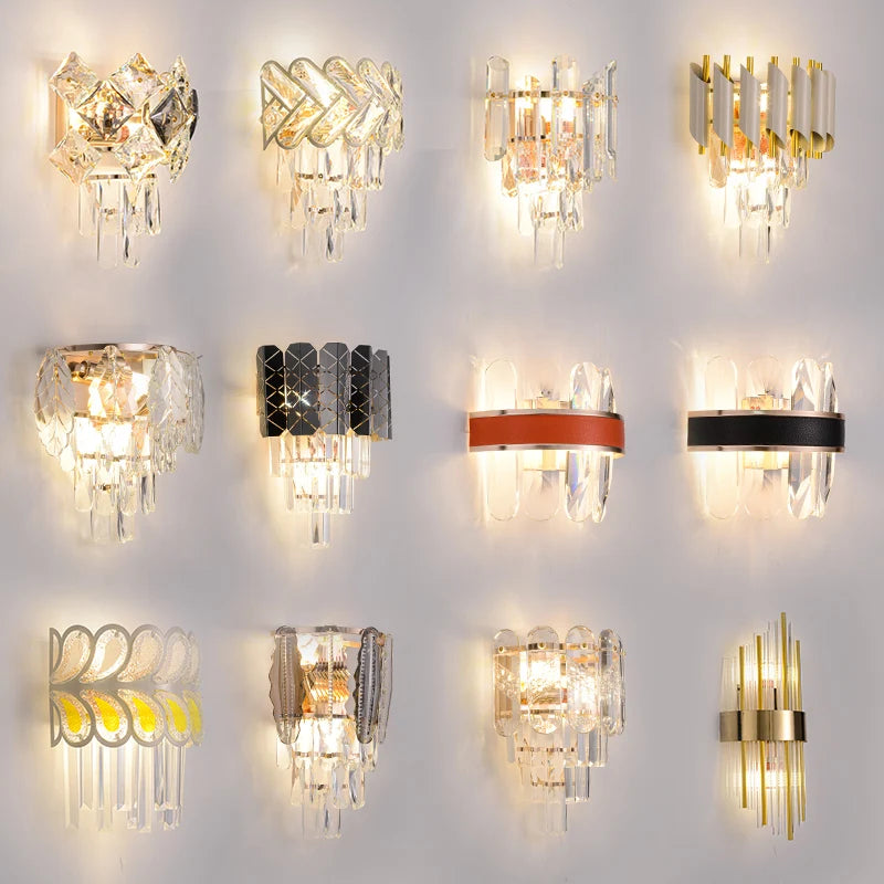 applique murale led en cristal et acier inoxydable pour intérieur moderne - vue 4 sur 18