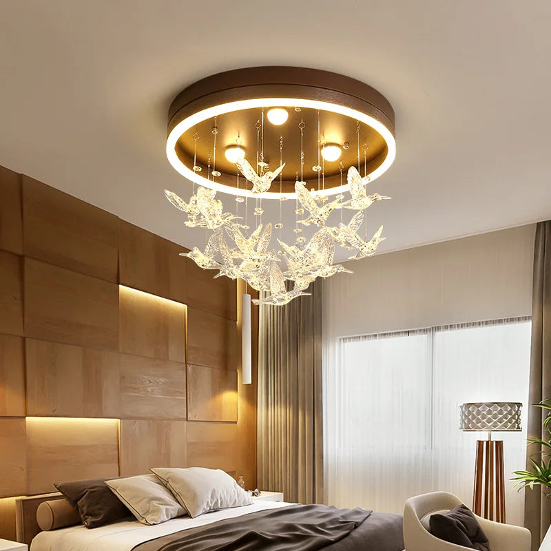 lustre led en cristal créatif chaud et romantique moderne - vue 5 sur 8
