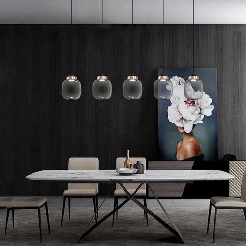 Lustre en verre de Style moderne - vue 3 sur 8
