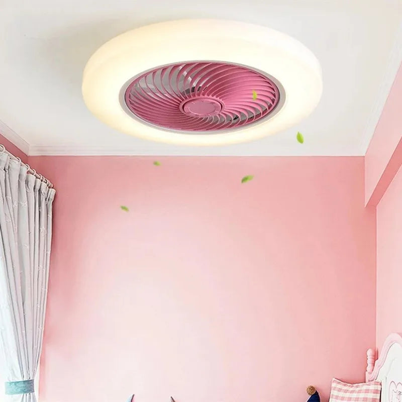 ventilateur de plafond avec télécommande dimmable et lumière LED minimaliste - vue 5 sur 11