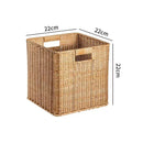 Strong Rectangle Woven Storage Basket with Handles, Waterproof Plastic Baskets for Home Toy Storage, Nest
