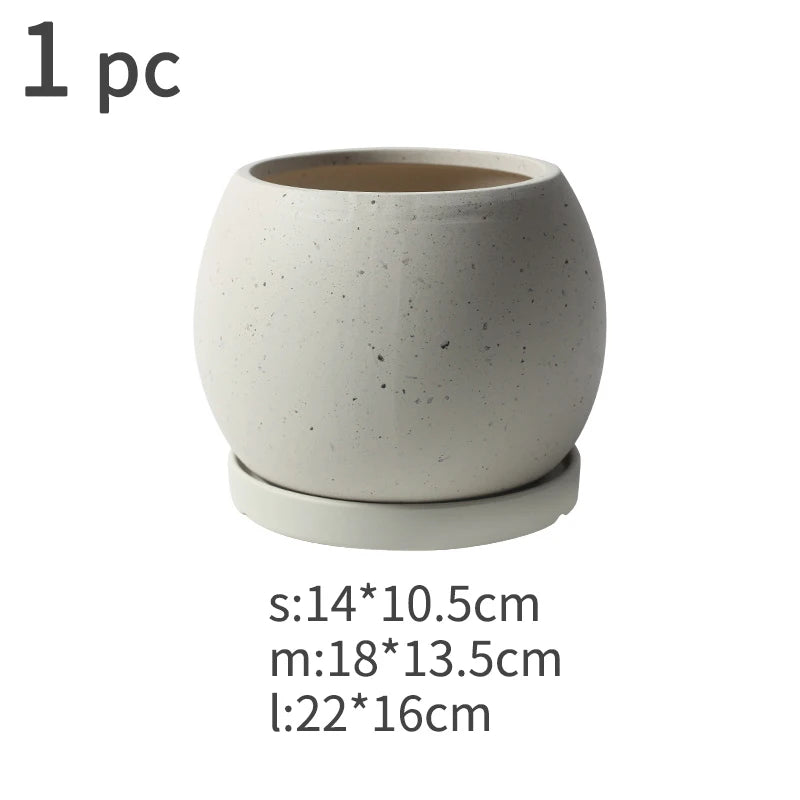 pots de fleurs en céramique moderne avec plateau décoratif pour plantes - vue 12 sur 11