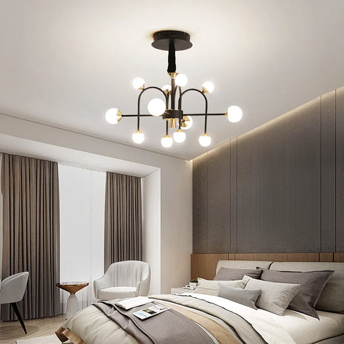 lustre boule de verre moderne simple et luxueux style nordique