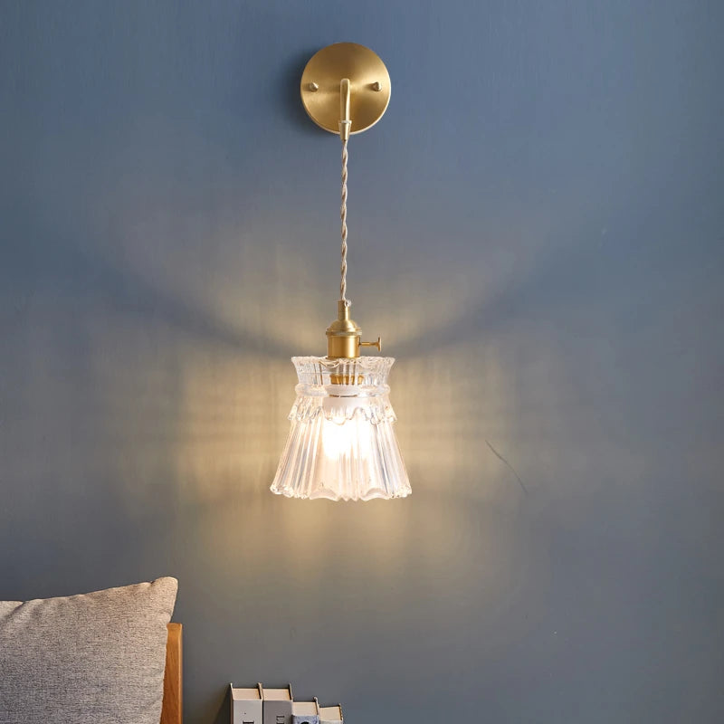 applique murale à led en laiton et verre pour décoration intérieure - vue 10 sur 23