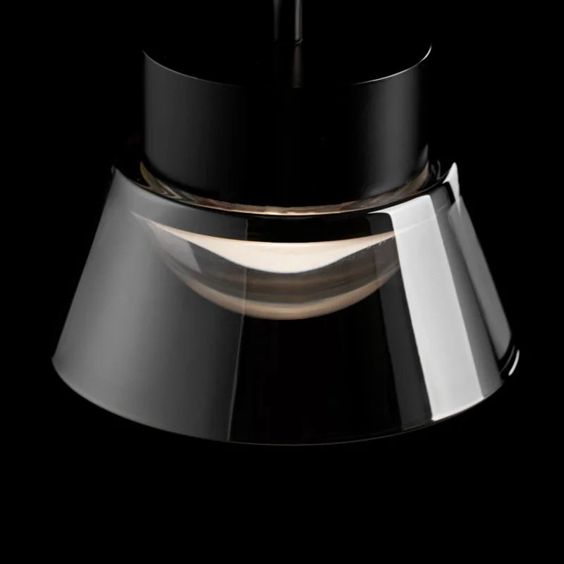 lustre minimaliste en verre design nordique avec suspension led