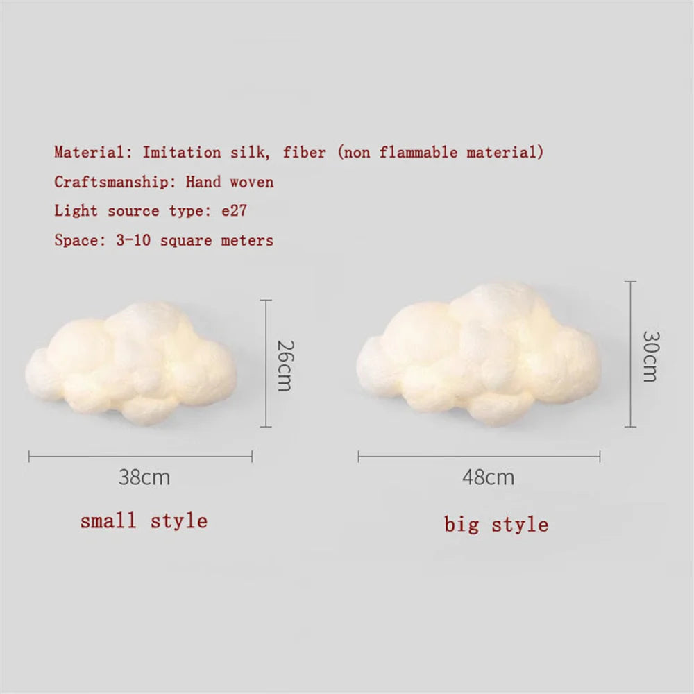 applique murale led nuage en imitation soie décorative pour enfants - vue 5 sur 14