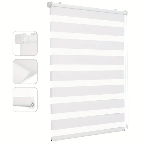 Store enrouleur double sans perçage occultant fenêtre 80cm - vue 2 sur 13