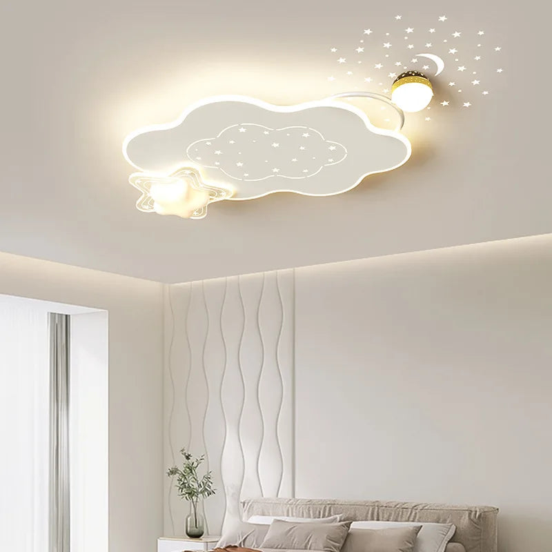 Luxury Minimalist Living Room LED Ceiling Light Starry Sky Projection Metal Cloud Ceiling Lamp For Bedroom Dining Table Home - vue 5 sur 12