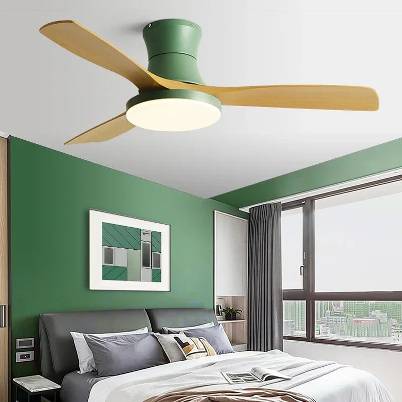 ventilateur de plafond bas avec lumière led et contrôle électrique - vue 5 sur 12