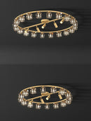 lustre en cuivre et cristal pour décoration moderne 2024