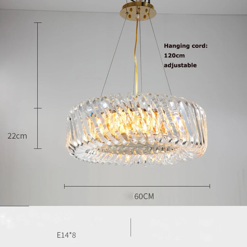 plafonnier led rond artistique à intensité variable en cristal - vue 12 sur 16