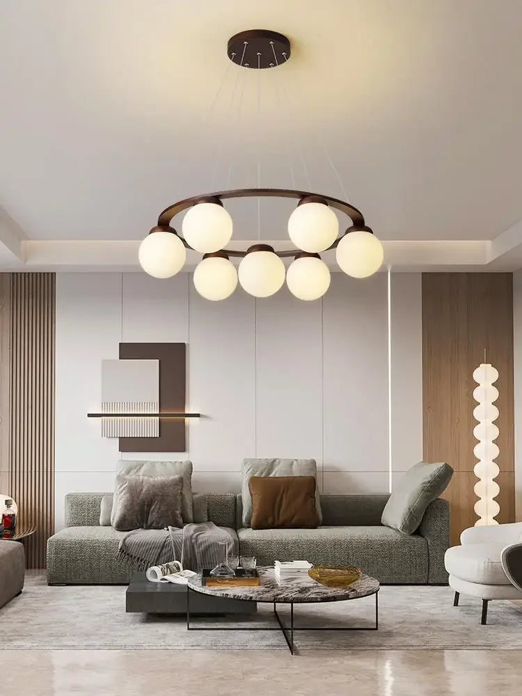 lustre en bois design pour décoration contemporaine maison - vue 7 sur 14
