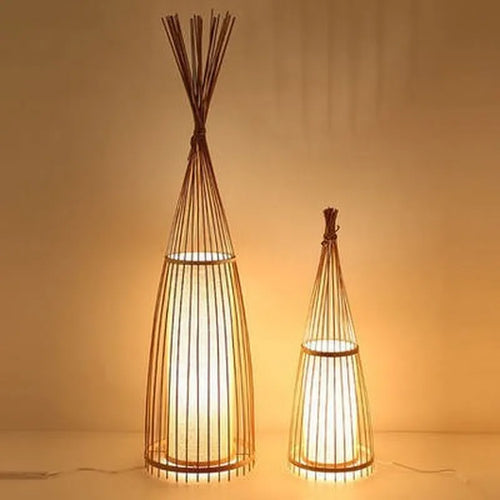 Lampadaire en bambou de style chinois - vue 3 sur 9