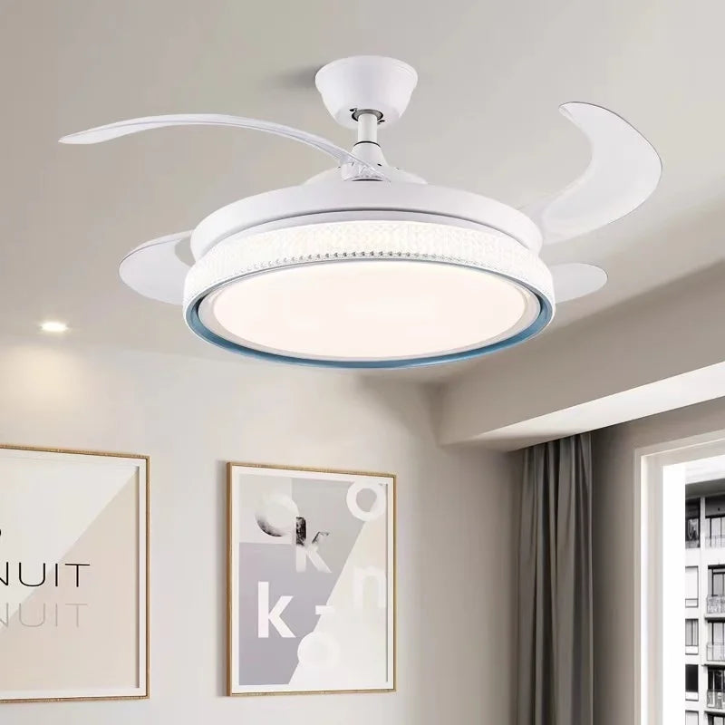 plafonnier led intelligent à pales rétractables design moderne - vue 5 sur 19