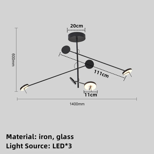 Modern minimalist rotatable designer chandelier for interior decoration - vue 11 sur 11
