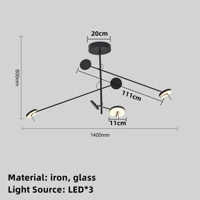Modern minimalist rotatable designer chandelier for interior decoration - vue 10 sur 11