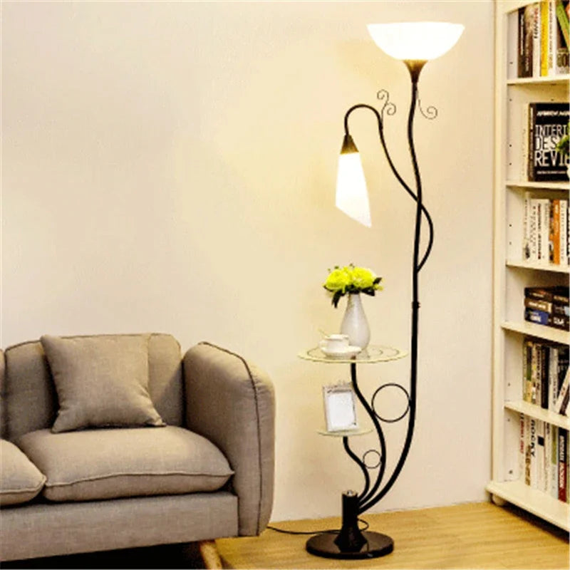 lampadaire moderne avec table intégrée design nordique créatif - vue 2 sur 13