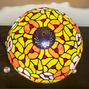 Tiffany style table lamp with decorative coloured glass flower