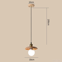Lampe de style idyllique soucoupe volante bois lampes suspendues E27 Table à manger décor lumière Restaurant chevet salon de thé chapeau lampe suspendue