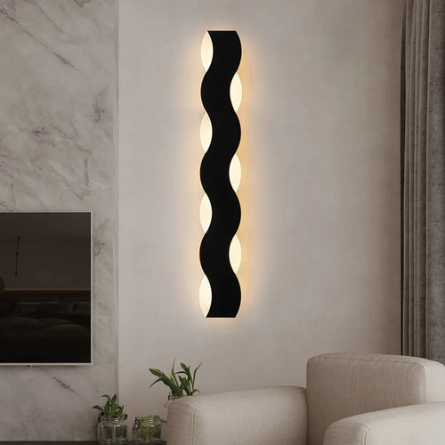 Applique murale LED moderne en forme de vague pour couloir intérieur - vue 2 sur 18