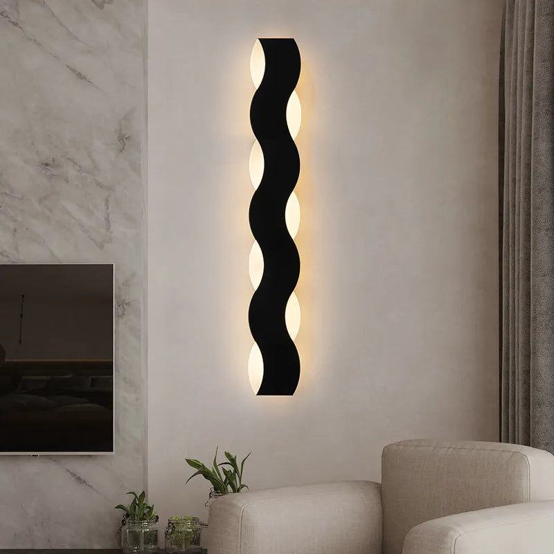 applique murale led moderne forme vague couloir intérieur