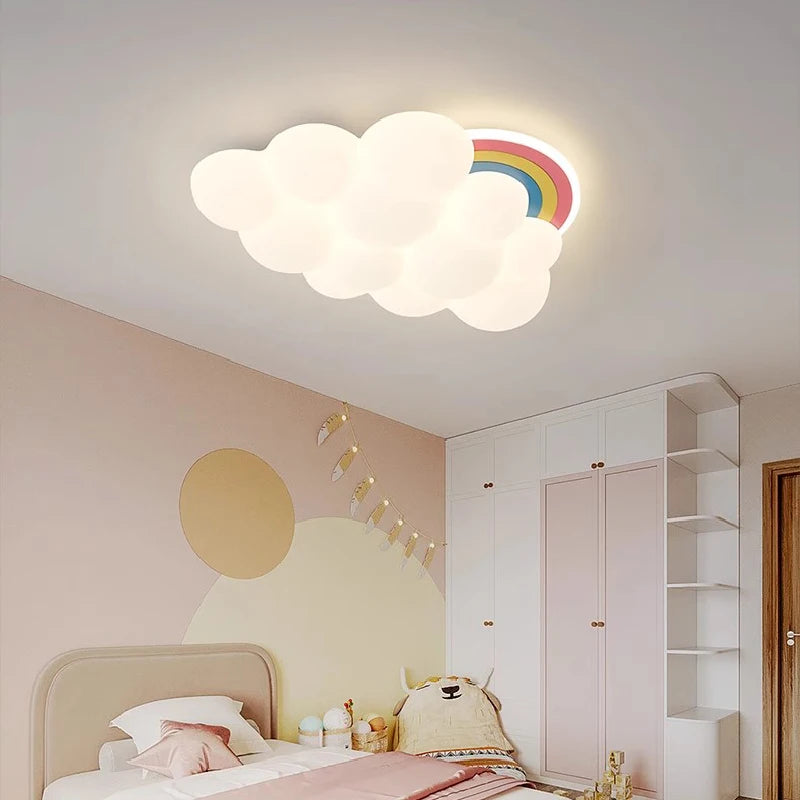 plafonnier nuage arc-en-ciel à led pour chambre d'enfant - vue 2 sur 7