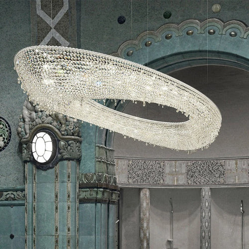 lustre en cristal transparent au design créatif et élégant - vue 5 sur 10