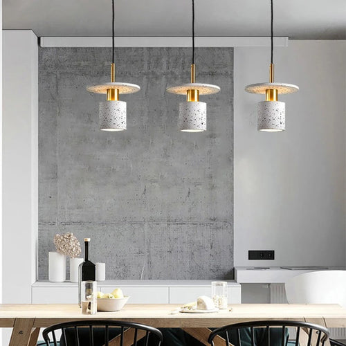 Creative terrazzo chandelier for restaurant and minimalist shop - vue 5 sur 9