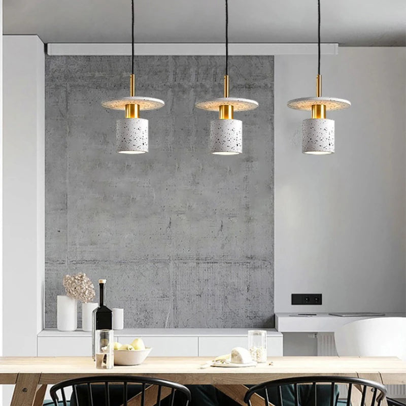 Creative terrazzo chandelier for restaurant and minimalist shop - vue 4 sur 9