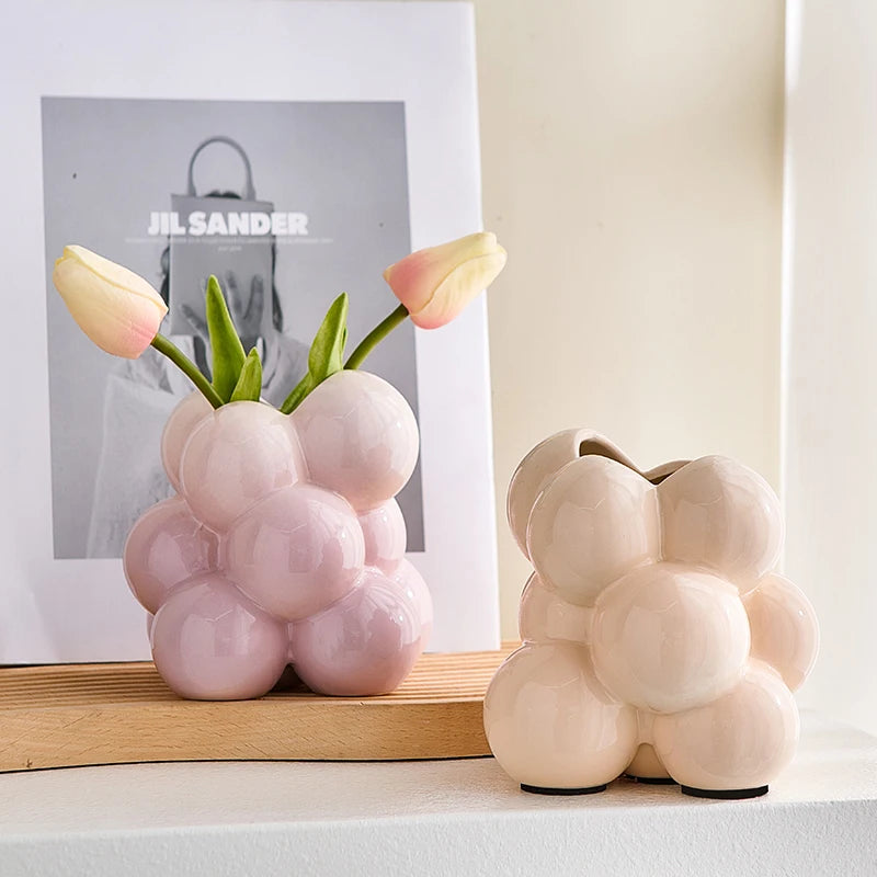vase moderne en céramique pour décoration florale élégante - vue 3 sur 9