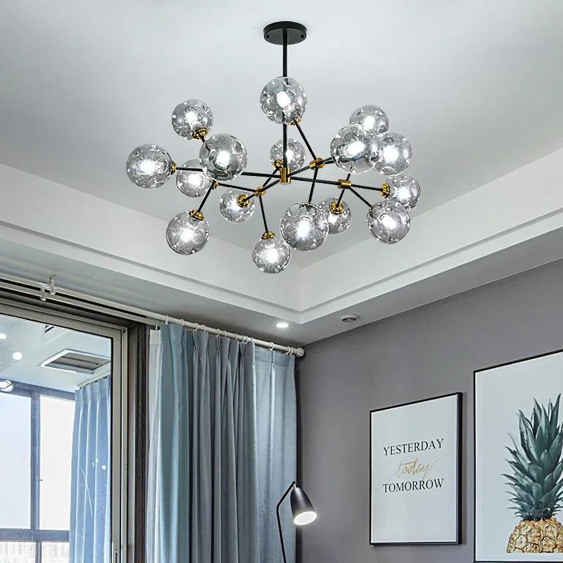 lustre suspendu design en verre pour décoration intérieure - vue 4 sur 9