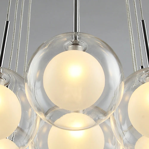 Boule de verre LED moderne en boule plafond lustre nordique salon salle à manger chambre décor à la maison suspension lampe de restaurant - vue 6 sur 5