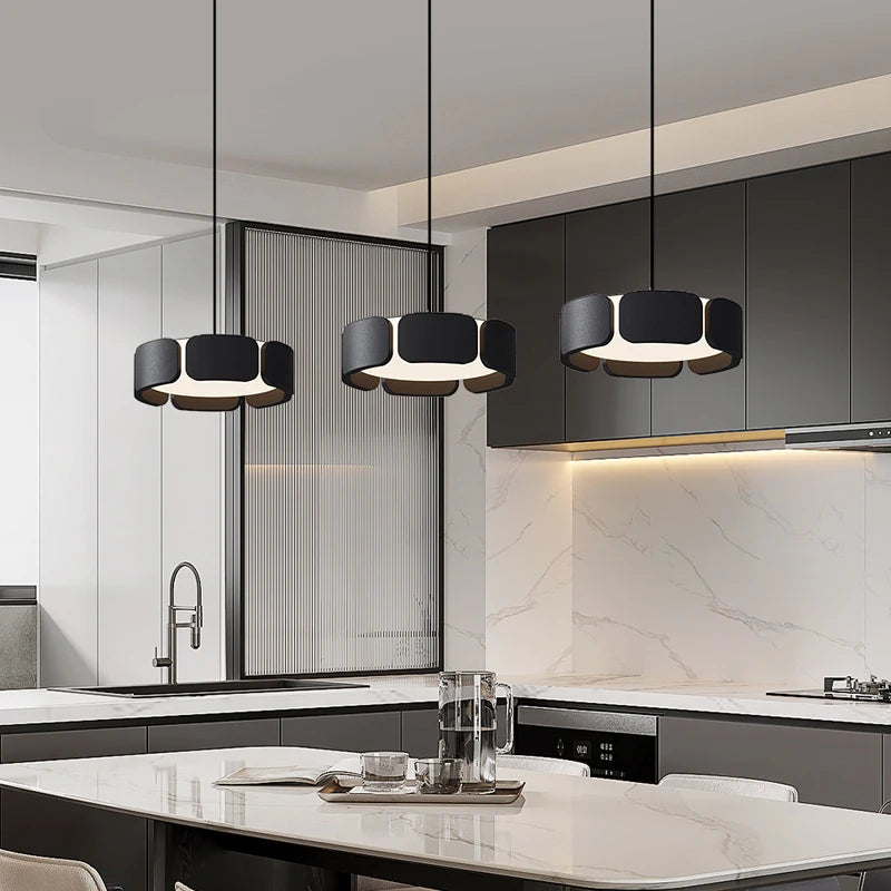 Italian minimalist style adjustable LED chandelier for modern decor - vue 3 sur 14