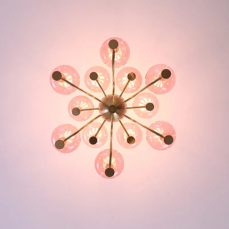 plafonnier led suspendu design moderne boule de verre luminaire décoratif - vue 4 sur 14