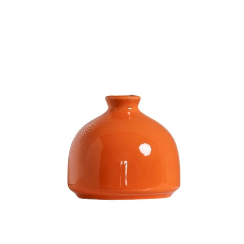 Modern Ceramic Vase with Minimalist Design, Dried Flower Vase, New Chinese Style Ceramic Vase, Luxury Home Decor Orange Ceramic - vue 6 sur 10