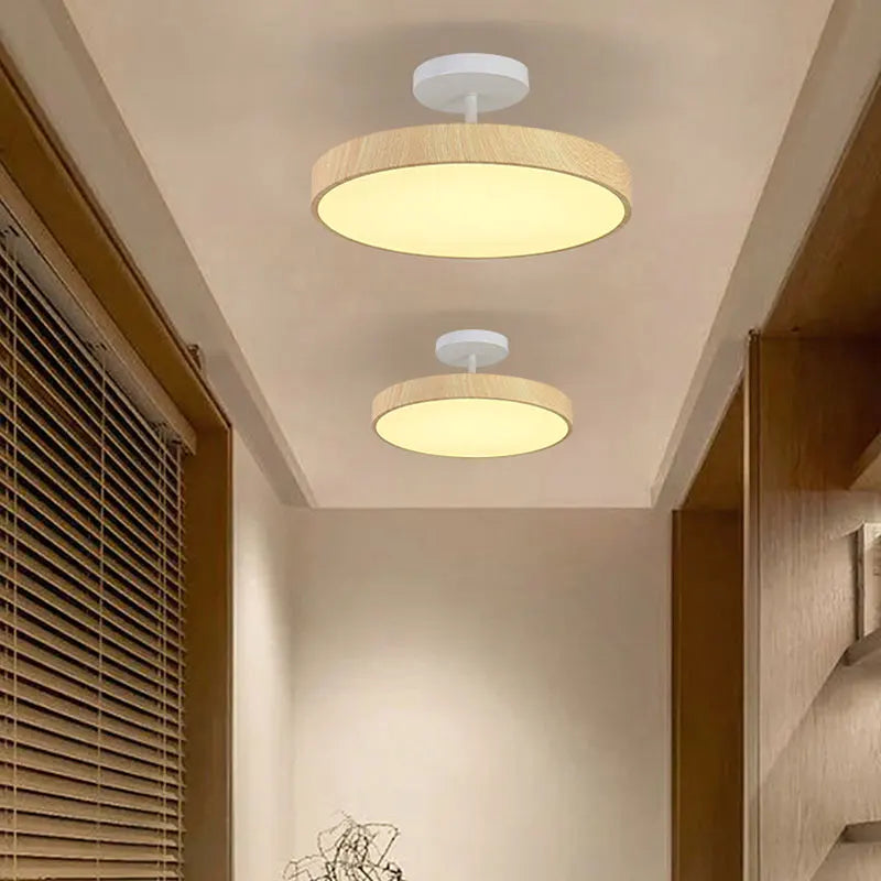 plafonnier moderne rond imitation bois pour intérieur élégant - vue 5 sur 14