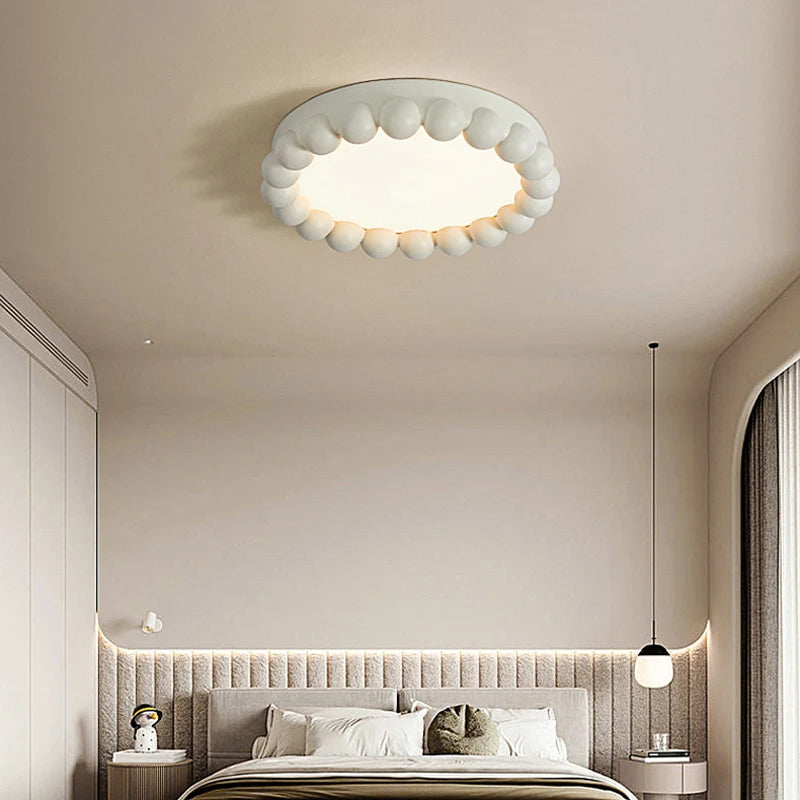 Plafonnier LED circulaire de Style crème nordique - vue 4 sur 9