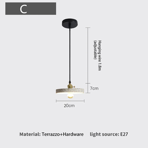 Luminaires suspendus en ciment blanc nordique E27 Bar salon cuisine lampe suspendue moderne lumière Suspension Luminaire éclairage - vue 10 sur 11