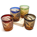 Verre whisky style edo kiriko motifs gravés artisanal