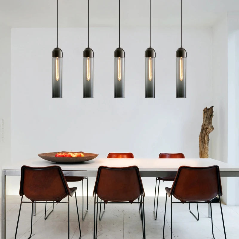 Suspension LED moderne en verre gris - vue 11 sur 12