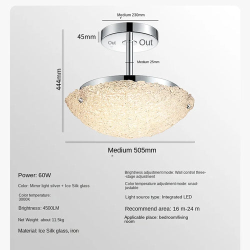 suspension moderne en acier inoxydable avec barre en cristal minimaliste