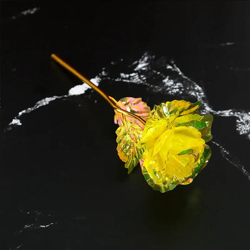 fleur de rose artificielle en métal doré décorative à offrir - vue 18 sur 19
